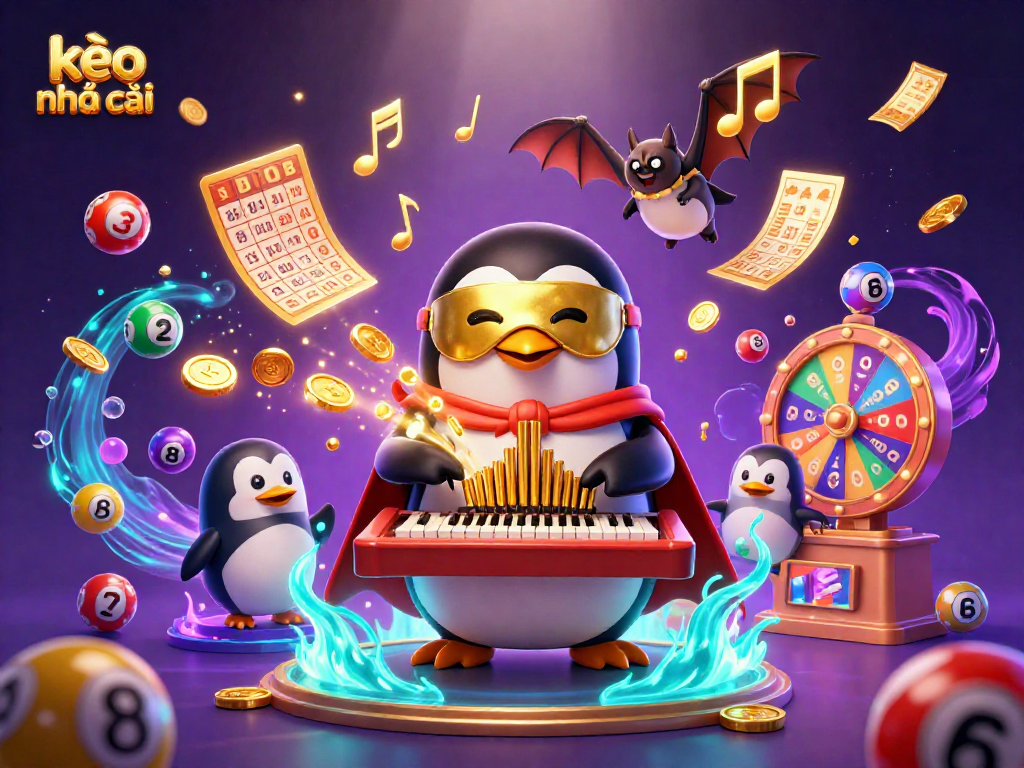 Experience kèo nhà cái magic in this vibrant casino-themed 3D illustration showcasing excitement.