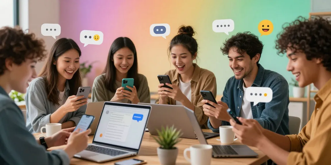Animated online conversation scene highlighting شات فلة الخليج with diverse users enjoying lively discussions.