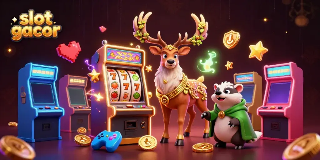 Experience the excitement of slot gacor with vibrant 3D characters and dynamic casino game elements, captivating players.