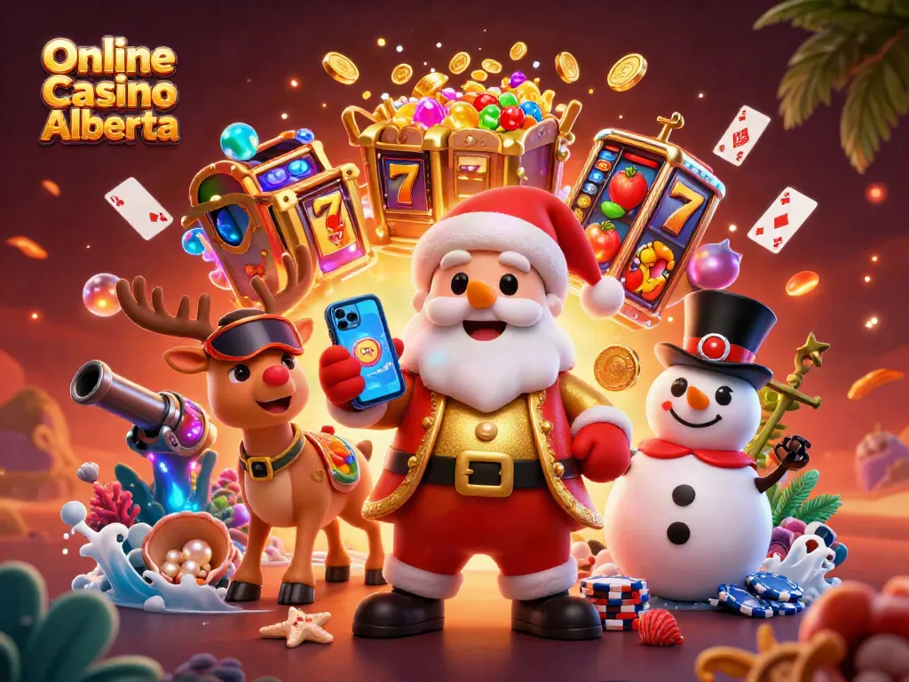 Play engaging games at Online Casino Alberta with Santa, his reindeer dealer, and a chip-covered snowman.