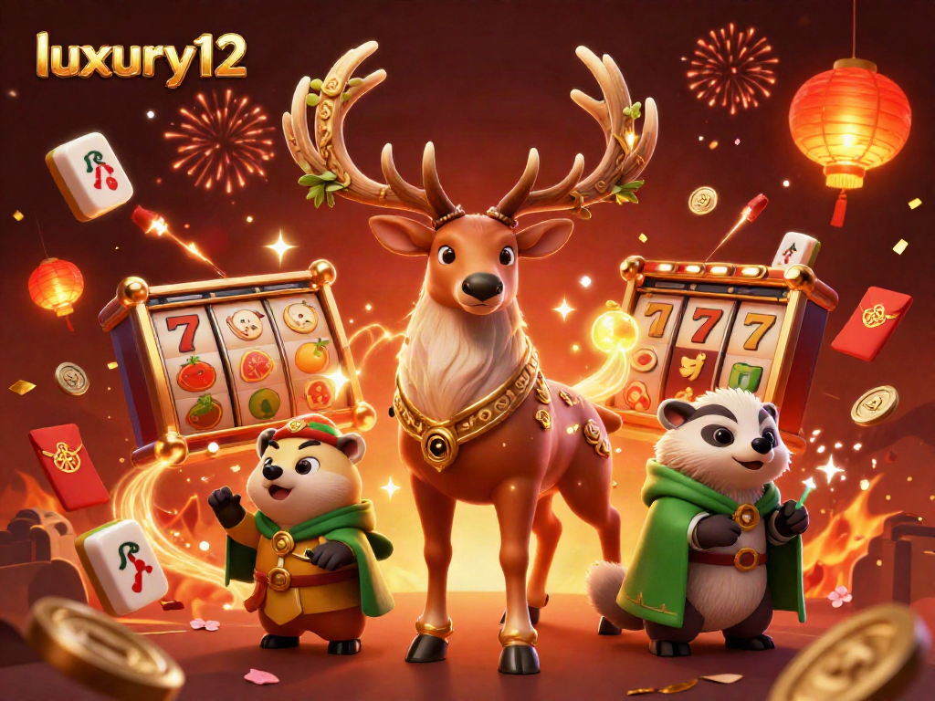 Melihat permainan slot yang menggiurkan di luxury12 dengan suasana meriah dan elemen kasino menawan.