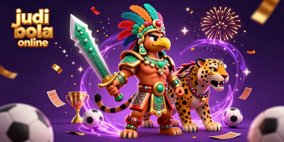 Engage in judi bola online with dynamic sports betting action featuring colorful trophies and betting slips.