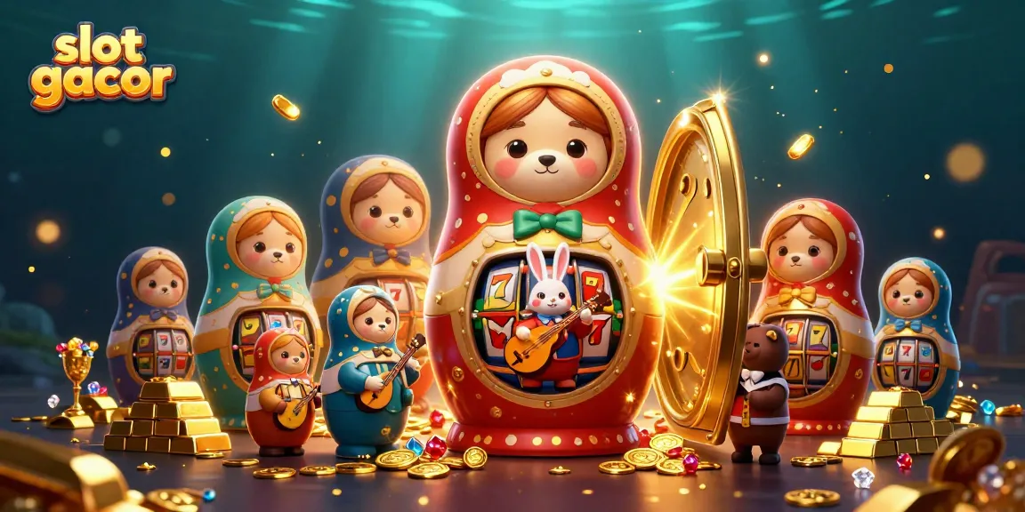 Slot gacor menarik perhatian dengan ilustrasi berwarna-warni dan karakter kasino yang unik.