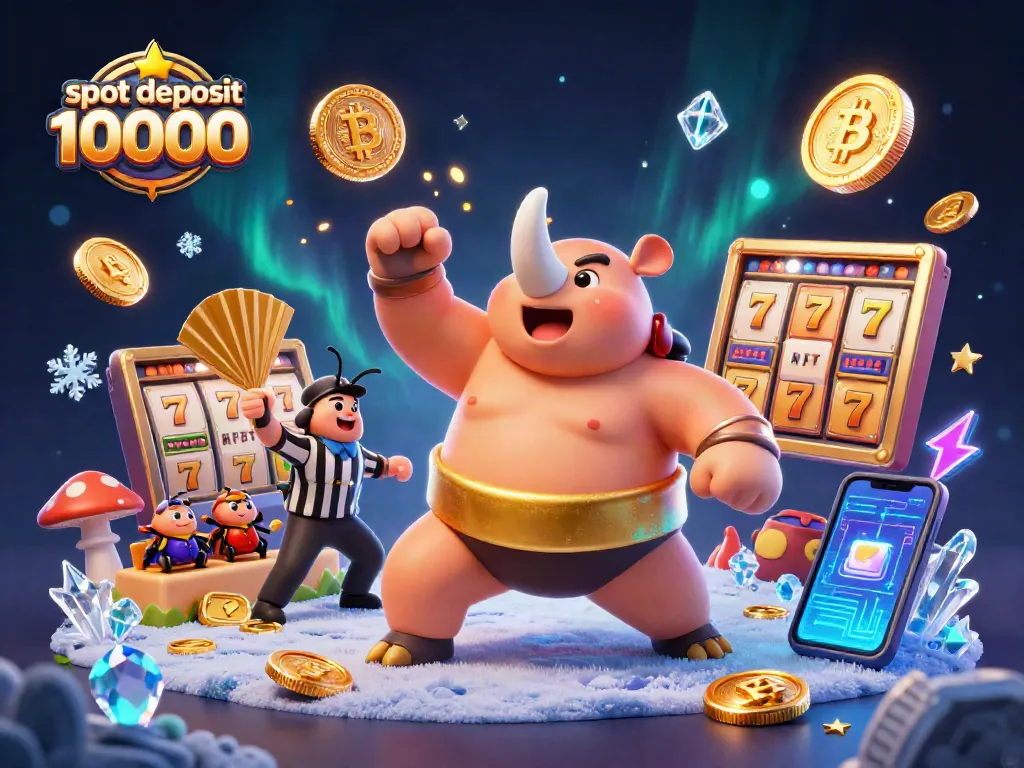Experience the thrill of slot deposit 10000 with animated casino champions and captivating elements.