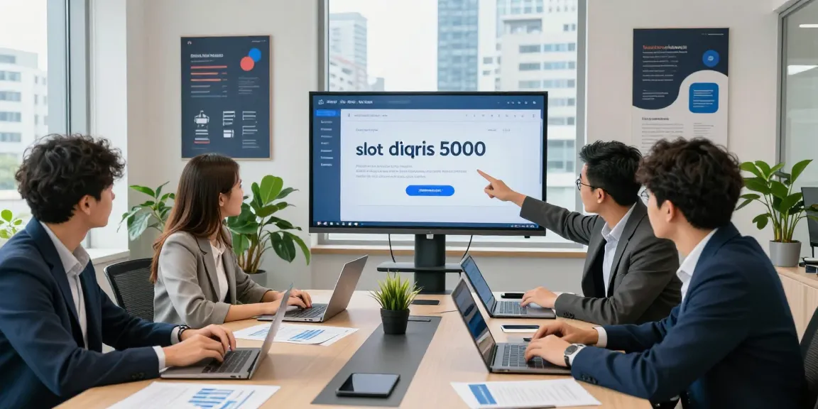 Team discussing slot qris 5000 payment solutions in a modern fintech office.