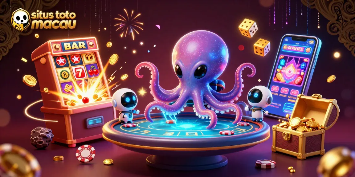 Visualisasi permainan situs toto macau yang menarik dengan karakter unik dan efek menarik.