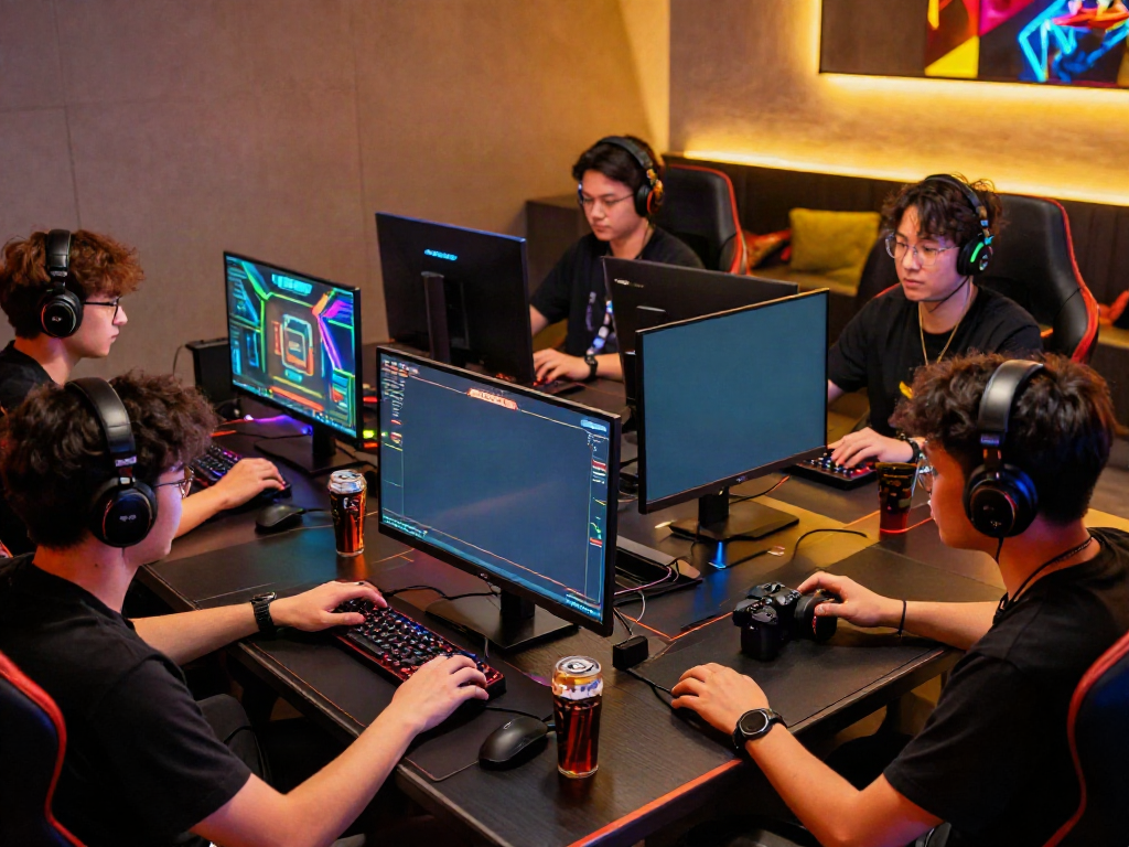 Action-packed gaming scene featuring unsurtoto excitement among friends in a vibrant setting.