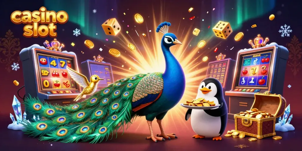 Experience the thrill of casino slot games with vibrant characters and jackpot excitement