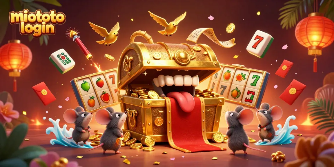 Engage in exciting gameplay with miototo login featuring a dynamic casino scene filled with treasures and game elements.