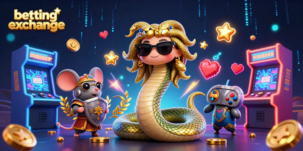 Engage with the exciting betting exchange scene featuring friendly Medusa and a warrior mouse.