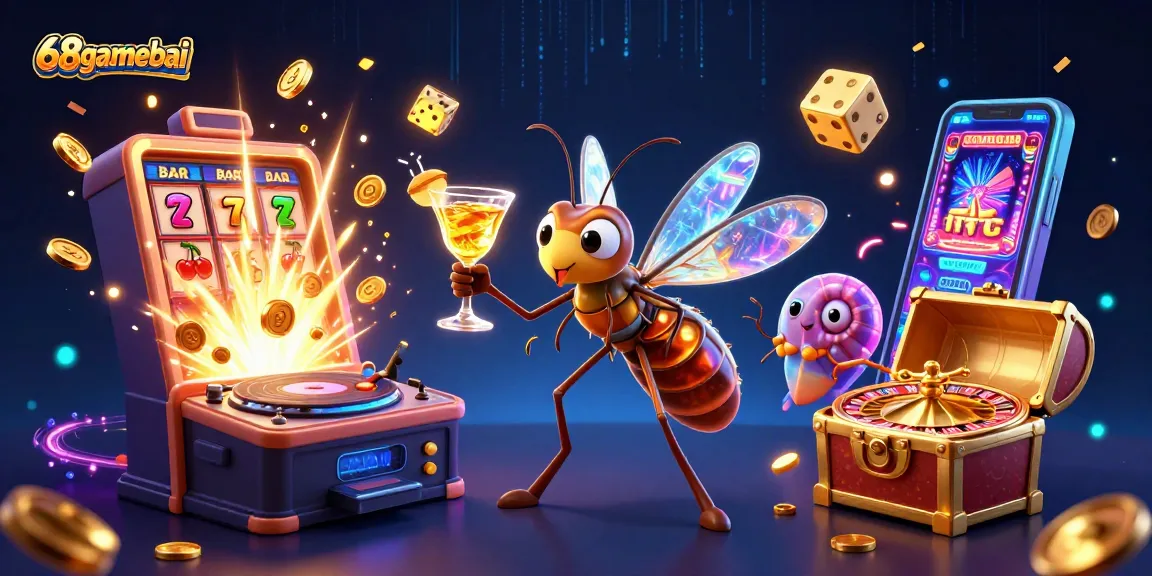 Experience thrilling gameplay at 68gamebai with vibrant casino illustration featuring dynamic characters.