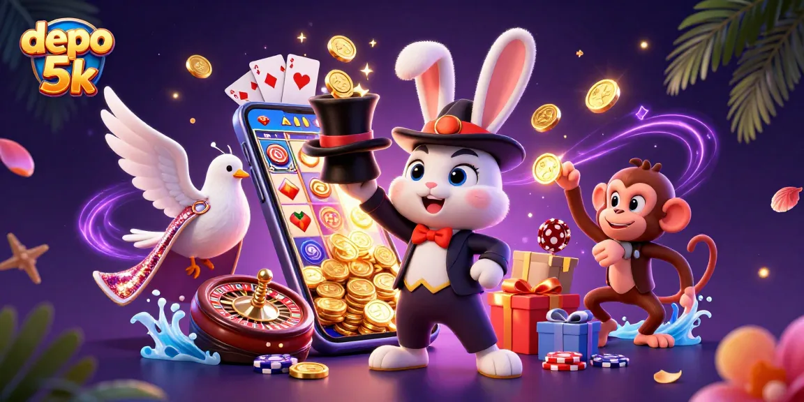 Experience thrilling wins with depo 5k as lucky cartoon characters bring excitement and gold coins!